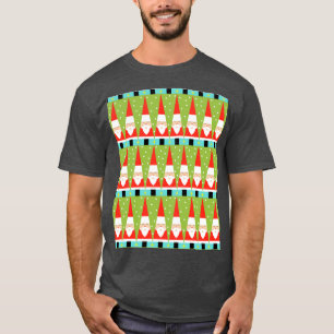Retro Geometric Santa T - Shirt