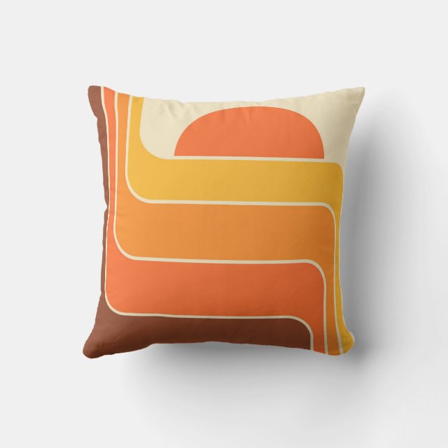 Retro Geometric Sun Design Kissen (Rückseite)