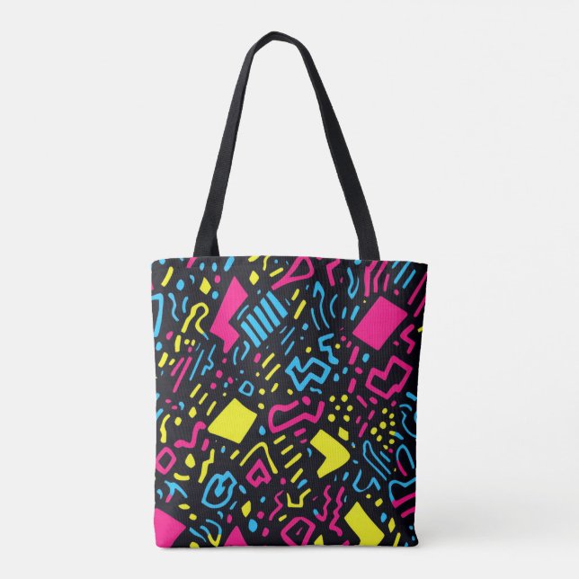 Retro Geometric Tote Bag | Farbennebel (Rückseite)