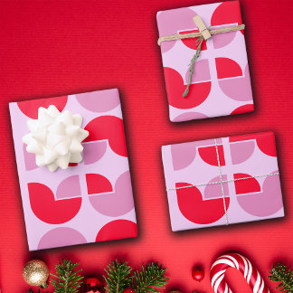 Retro Geometric Tulip Wrapping Gift Paper Geschenkpapier Set