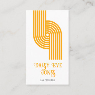 Retro Geometric Yellow Gold Mod Business Card Visitenkarte