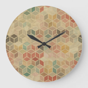 Retro-Geometrie: Nahtloses Design Große Wanduhr