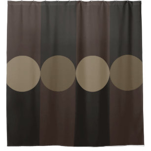 Retro Geometrie Streifen Kreise Schwarz Gold Duschvorhang