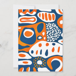 Retro geometrisch blau-orange weiß dankeskarte