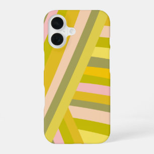 Retro geometrisch gestreift Sommer Limettengrün Pi iPhone 16 Hülle