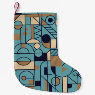 Retro geometrisch Nahtlose Hintergrundgestaltung. Kleiner Weihnachtsstrumpf