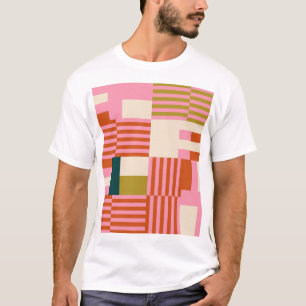 Retro-geometrische abstrakte Mosaik T-Shirt
