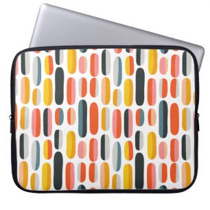 Retro-geometrische abstrakte Muster aus dem mittle Laptopschutzhülle