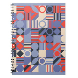 Retro-geometrische Cover-Set. Bauhaus-Retro-Design Notizblock