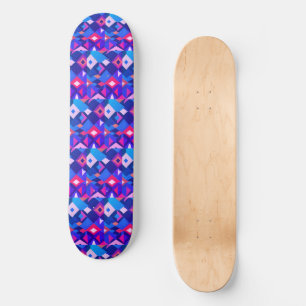 Retro Geometrische Diamanten in Purples und Pinks Skateboard