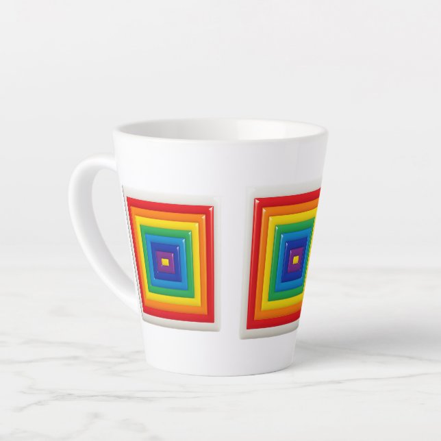 Retro-geometrische Farbblöcke Milchtasse (Linke Ecke)