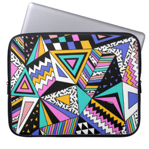 Retro-geometrische Formen: Farbige Vintage. Laptopschutzhülle