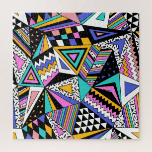 Retro-geometrische Formen: Farbige Vintage. Puzzle