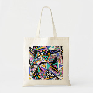 Retro-geometrische Formen: Farbige Vintage. Tragetasche