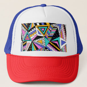 Retro-geometrische Formen: Farbige Vintage. Truckerkappe