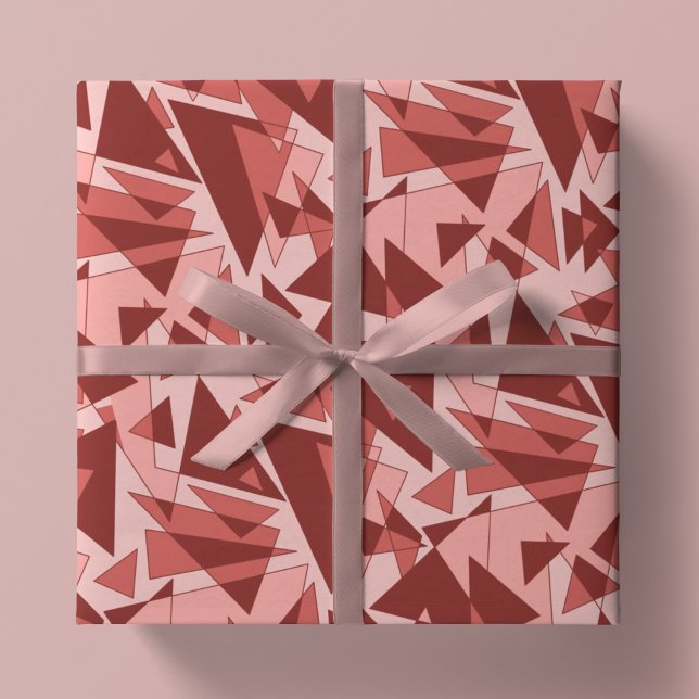 Retro Geometrische Formen in Rosa, Koralle und Rot Geschenkpapier Set (Von Creator hochgeladen)