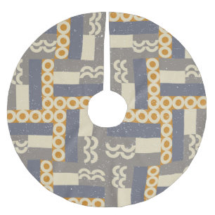 Retro-geometrische Formen, modernes Muster Polyester Weihnachtsbaumdecke