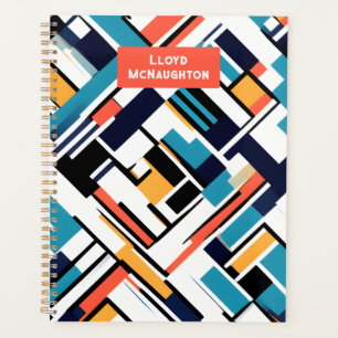 Retro geometrische Formen personalisiert Planer 20