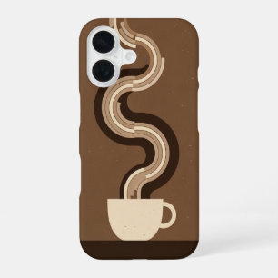Retro-geometrische Kaffeedämpfe iPhone 16 Hülle