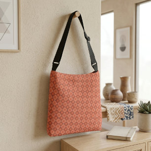Retro-geometrische Kreise Gittermuster-Kunst Tragetaschen Mit Langen Trägern