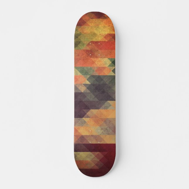 Retro geometrische mutige Streifen getragene Skateboard (Vorne)