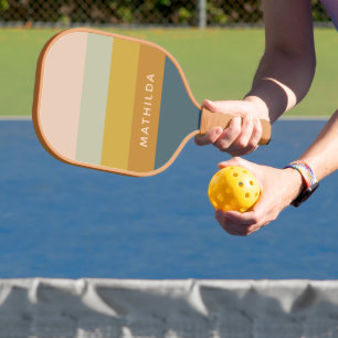 Retro-geometrische Pastell-Farbblock-Personalisier Pickleball Schläger