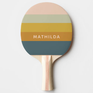 Retro-geometrische Pastell-Farben personalisiert Tischtennis Schläger