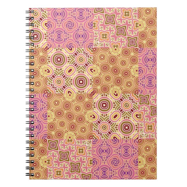 Retro-geometrische Patchwork  Notizblock (Vorderseite)