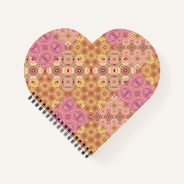 Retro-geometrische Patchwork  Notizbuch (Vorderseite)