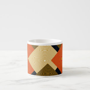 Retro geometrische Quadrate: Vintage-Muster. Espressotasse