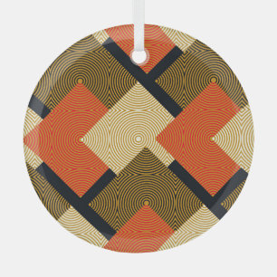 Retro geometrische Quadrate: Vintage-Muster. Ornament Aus Glas