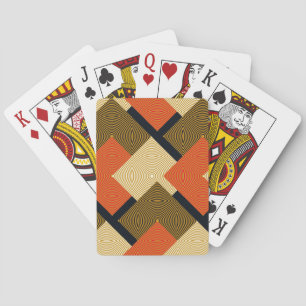 Retro geometrische Quadrate: Vintage-Muster. Spielkarten