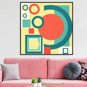 Retro-geometrische Risographen-Style Abstract-Desi Fotodruck