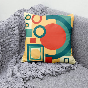 Retro-geometrische Risographen-Style Abstract Desi Kissen