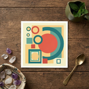 Retro-geometrische Risographen-Style Abstract-Desi Serviette