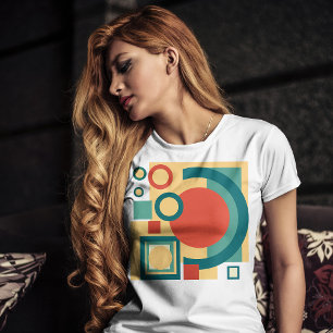 Retro-geometrische Risographen-Style Abstract Desi T-Shirt