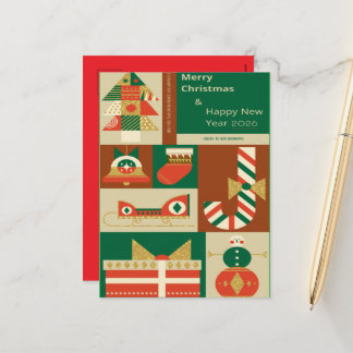 Retro-geometrische Weihnachts-Grußkarte – Festlich Feiertagspostkarte
