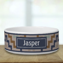 Retro-geometrischer Druck Napf für Haustiere