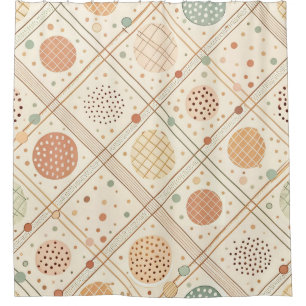 Retro-geometrischer Kreis   Abstract im Stil der M Duschvorhang