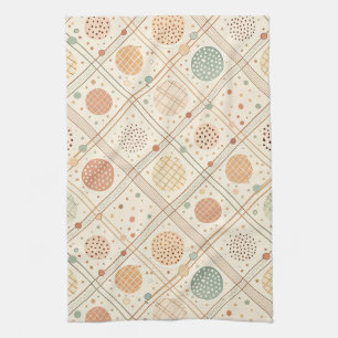 Retro-geometrischer Kreis   Abstract im Stil der M Geschirrtuch
