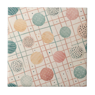 Retro-geometrischer Kreis Abstrakt aus der Mitte Fliese