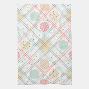 Retro-geometrischer Kreis Abstrakt aus der Mitte Geschirrtuch