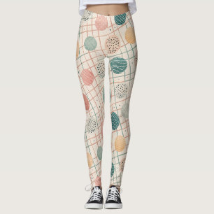 Retro-geometrischer Kreis Abstrakt aus der Mitte Leggings