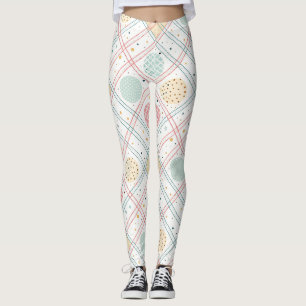 Retro geometrischer Kreis Abstrakt aus der Mitte Leggings
