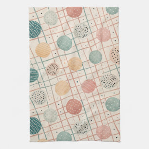 Retro geometrischer Kreis   Abstraktes Design der  Geschirrtuch