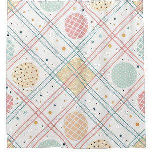 Retro geometrischer Kreis Mid-Century Abstract ( Duschvorhang