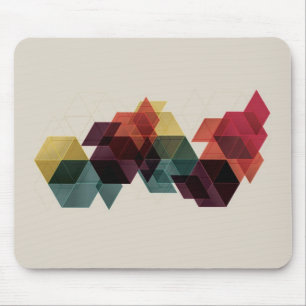 Retro geometrischer Würfel-Hintergrund Mousepad
