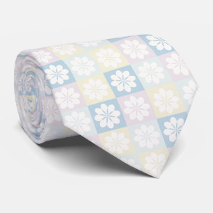 Retro-geometrisches Blumenmuster-Halstuch Krawatte