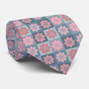 Retro-geometrisches Blumenmuster-Halstuch Krawatte