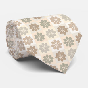 Retro-geometrisches Blumenmuster-Halstuch Krawatte